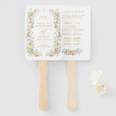Soft Pastel Ornate Spring Gold Wedding Program Handwaaier (Voorkant en achterkant)