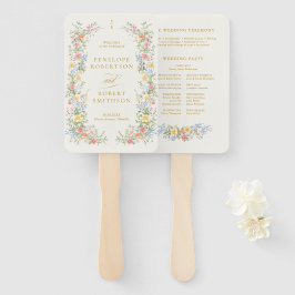 Soft Pastel Ornate Spring Gold Wedding Program Handwaaier