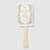 Soft Pastel Ornate Spring Gold Wedding Program Handwaaier (Voorkant)