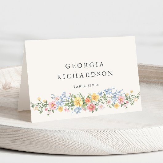 Soft Pastel Ornate Spring Guest Name Place Card Kaart