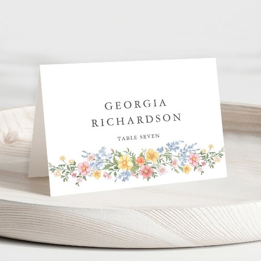 Soft Pastel Ornate Spring Guest Name Place Card Kaart