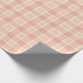 Soft Pastel Peach and Cream Tartan Cadeaupapier (Hoek)