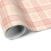 Soft Pastel Peach and Cream Tartan Cadeaupapier (Rol Hoek)