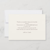 Soft Pastel Peach Boho Modern Baby Shower Bedankkaart (Achterkant)