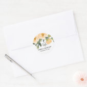 SOFT PASTEL PEACH PEONY FLORAL WATERVERF WEDING RONDE STICKER (Envelop)