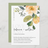 SOFT PASTEL PEACH PEONY WATERVERF FLORAL BEDANKKAART (Voorkant / Achterkant)