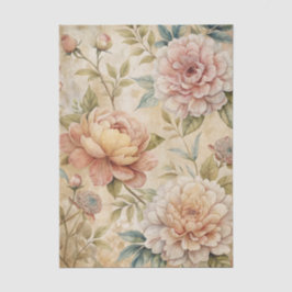 Soft Pastel Peony Floral Pattern Tissuepapier