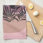 Soft Pastel Pink Abstract Tropical Kitchen Towel Theedoek (Quarter Fold)