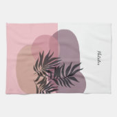 Soft Pastel Pink Abstract Tropical Kitchen Towel Theedoek (Horizontaal)