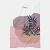 Soft Pastel Pink Abstract Tropical Kitchen Towel Theedoek (Verticaal)