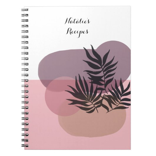 Soft Pastel Pink Abstract Tropical Notebook Notitieboek (Voorkant)