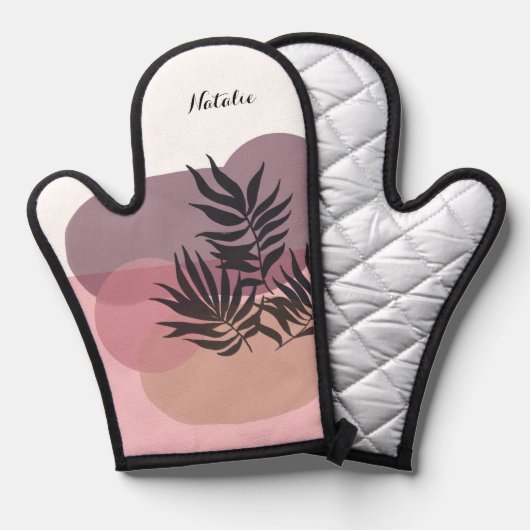 Soft Pastel Pink Abstract Tropical Ovenwant (Voorkant / Achterkant)