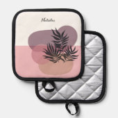 Soft Pastel Pink Abstract Tropical Pannenlap (Voorkant / Achterkant)