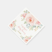 Soft Pastel Pink Blush Waterverf Roos Baby shower Servet (Hoek)