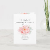 Soft Pastel Pink Flower Baby shower dank u Bedankkaart (Voorkant)