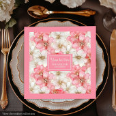 Soft Pastel Pink Gold Napkins Delicate Custom Name Servet