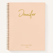 Soft Pastel Pinky Golden Custom Handwritings Name Notitieboek (Voorkant)