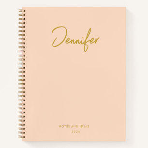 Soft Pastel Pinky Golden Custom Handwritings Name Notitieboek