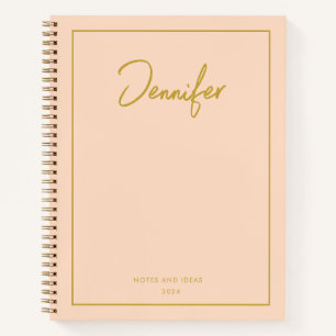 Soft Pastel Pinky Golden Custom Handwritings Name Notitieboek