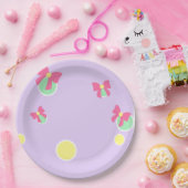 soft pastel polka dots and bows papieren bordje (Feest)
