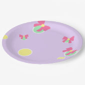 soft pastel polka dots and bows papieren bordje (Gekanteld)