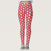 Soft Pastel Rainbow Hearts in Fire Red Leggings (Voorkant)