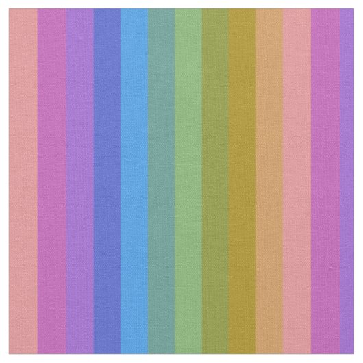 Soft Pastel Rainbow Vertical Stripes Stof (Close Up)