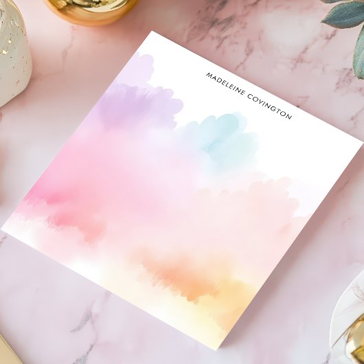 Soft Pastel Rainbow Waterverf Persoonlijke naam Notitieblok