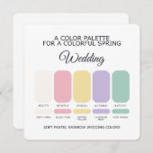 Soft Pastel Rainbow Wedding Color Palette Card Kaart (Voorkant / Achterkant)
