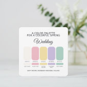 Soft Pastel Rainbow Wedding Color Palette Card Kaart (Staand voorkant)