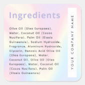 Soft pastel regenboog trendy ingrediënt product vierkante sticker (Voorkant)
