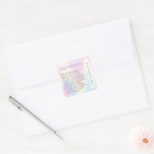 Soft pastel regenboog trendy ingrediënt product vierkante sticker (Envelop)