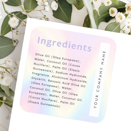 Soft pastel regenboog trendy ingrediënt product vierkante sticker