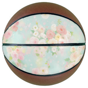 Soft Pastel Roos Pattern op Aqua achtergrond Basketbal