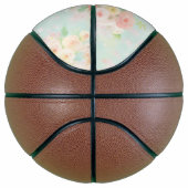 Soft Pastel Roos Pattern op Aqua achtergrond Basketbal (Rechts)