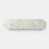 Soft Pastel Roos Pattern op Aqua achtergrond Persoonlijk Skateboard (Horizontaal)