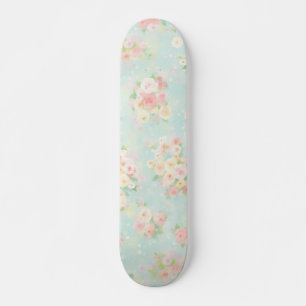 Soft Pastel Roos Pattern op Aqua achtergrond Persoonlijk Skateboard