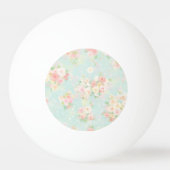 Soft Pastel Roos Pattern op Aqua achtergrond Pingpongbal (Achterkant)