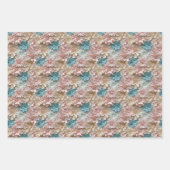 Soft Pastel Sculptural Flower 2D Pattern in Blush Inpakpapier Vel (Voorkant 3)
