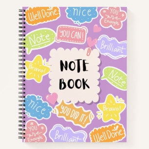 Soft Pastel Speels Modern Motivatie Quote Notitieboek
