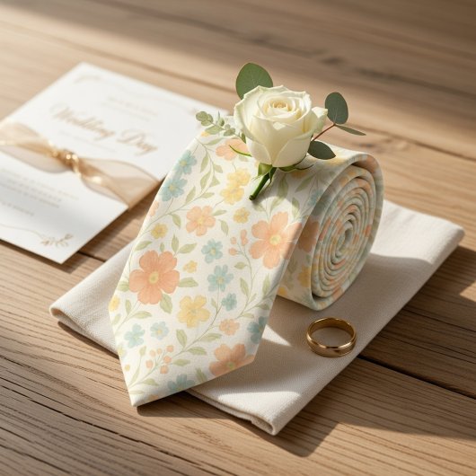 Soft Pastel Spring Blossom  Stropdas