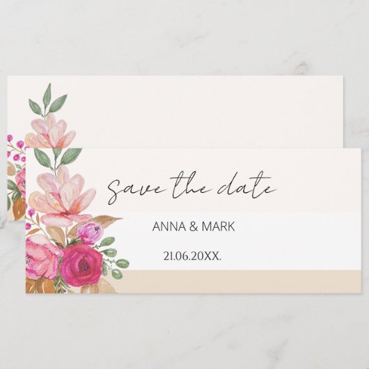 Soft Pastel Spring Boeket Bloemen Waterverf (Voorkant / Achterkant)