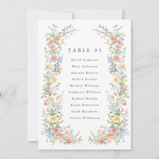 Soft Pastel Spring Chic Zitting Kaart (Voorkant)