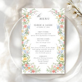 Soft Pastel Spring Garden Chic Wedding Menu