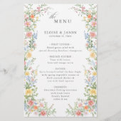 Soft Pastel  Spring Garden Chic Wedding Menu (Voorkant)