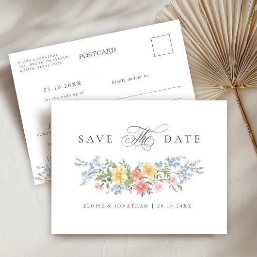Soft Pastel  Spring Garden Save the Date Briefkaart