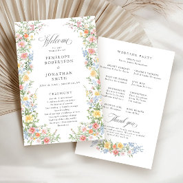 Soft Pastel Spring Garden Wedding Programma