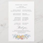 Soft Pastel  Spring Garden Wedding Programma (Achterkant)