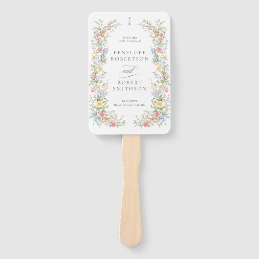 Soft Pastel  Spring Garden Wedding Programma Handwaaier (Voorkant)