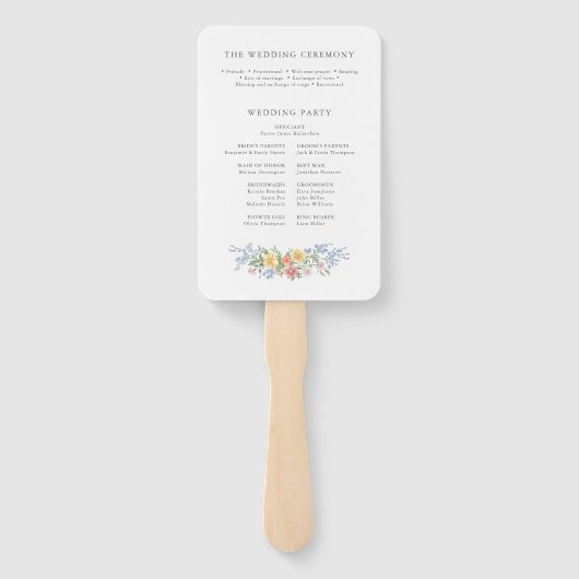 Soft Pastel  Spring Garden Wedding Programma Handwaaier (Achterkant)